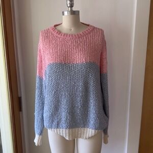 Sandro Paris Obeline Malabar Pastel Color Block Sweater-Lightweight-Size 1/Small